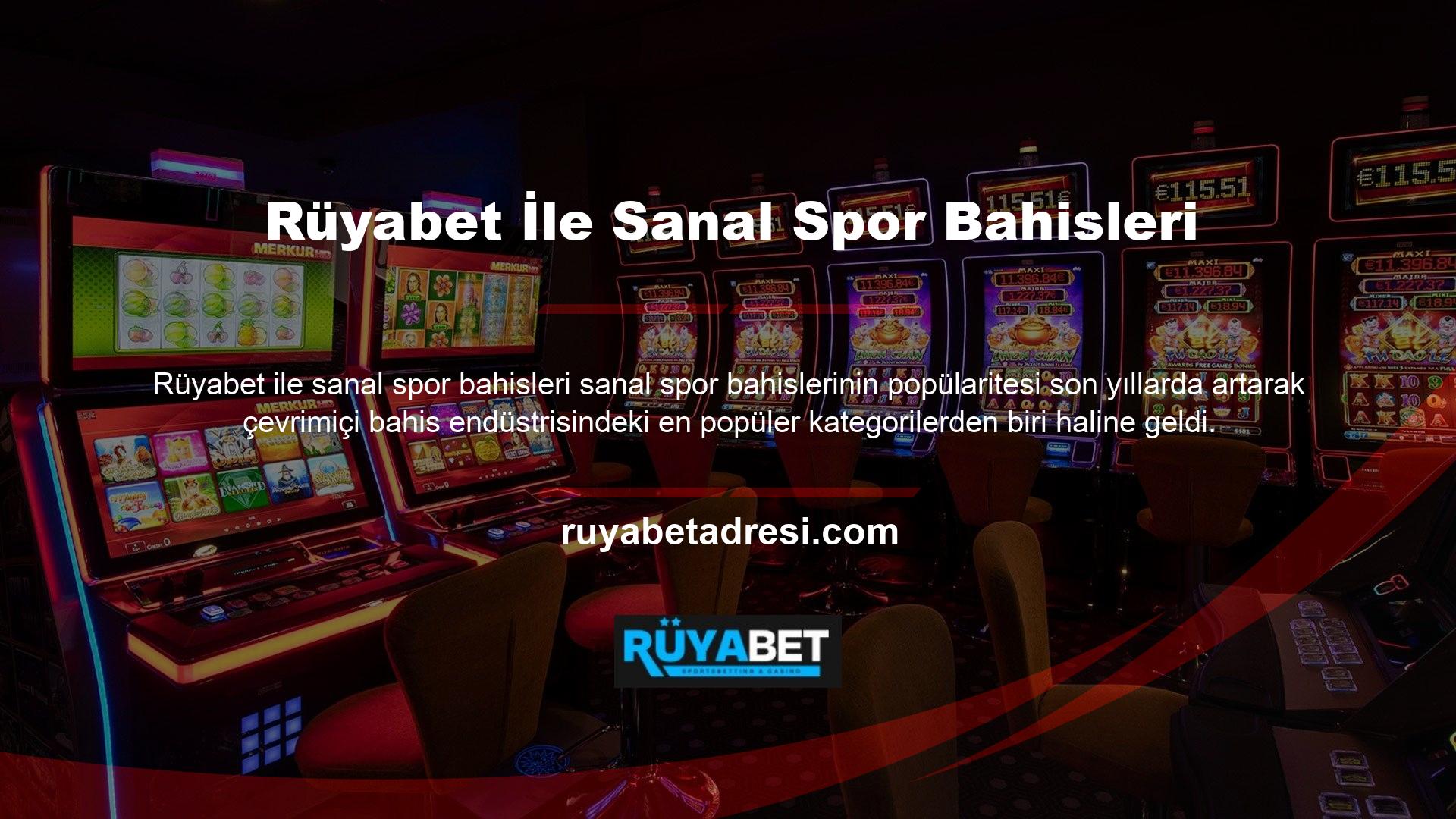 Rüyabet web sitesinde sanal spor bahisleri şu anda Türkiye'deki en iyi hizmettir