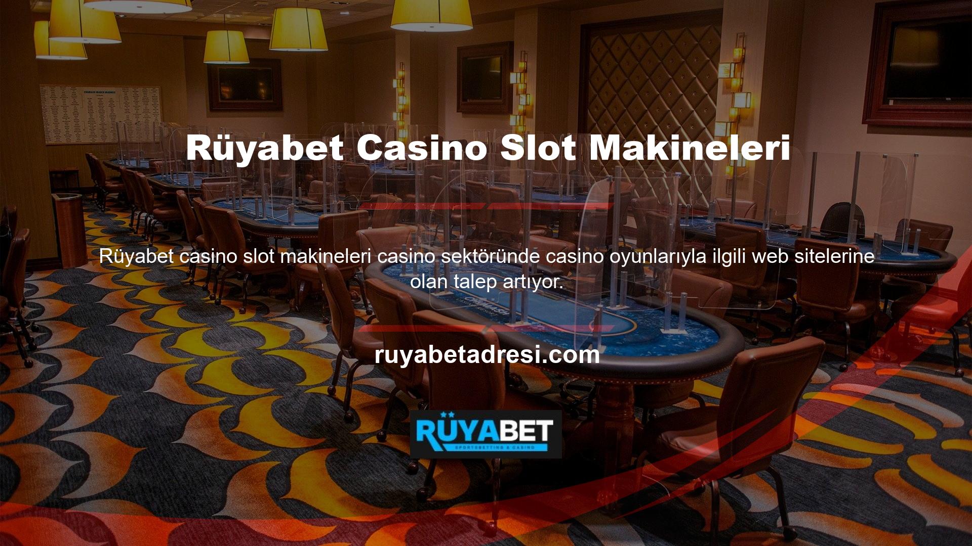 Sektördeki en aktif sitelerden biri, kullanıcılarına çok çeşitli casino eğlencesi seçenekleri sunan çevrimiçi casino slot oyunlarıdır
